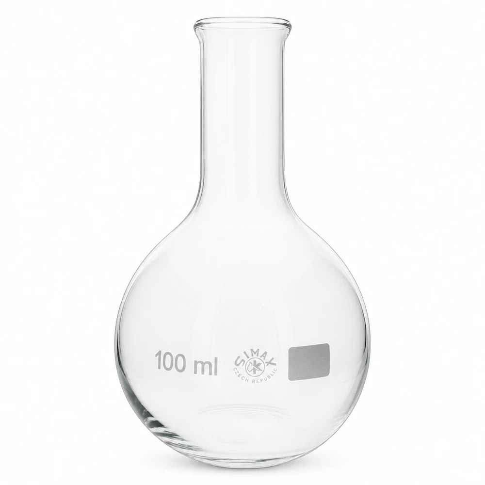 Stehkolben 100ml Enghals Kolben 100ml Enghals klares Glas für Destillation und Synthese