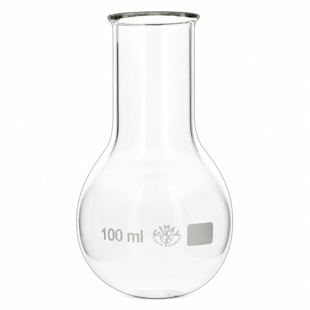 Pallone a fondo tondo 100ml a collo largo Pallone a collo largo a fondo tondo da 100 ml ideale per la distillazione e la sintesi
