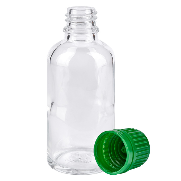 50ml Flasche 11mm Schraubverschluss grün Originalitätsverschluss ClearLine UT18/50