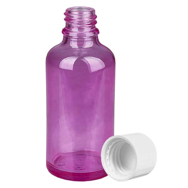 50ml Flasche 11mm Schraubverschluss weiß Standard Kindersicher PurpleLine UT18/50