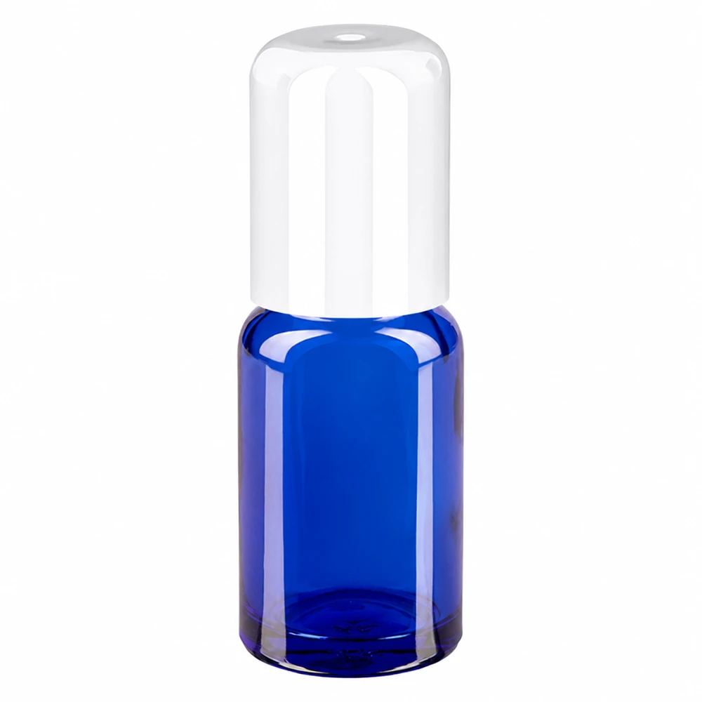 Flacon roll-on 10ml blanc STD BlueLine UT18/10 STD BlueLine UT18/10 Bouteille Roll-On 10ml blanche en verre bleu de haute qualité