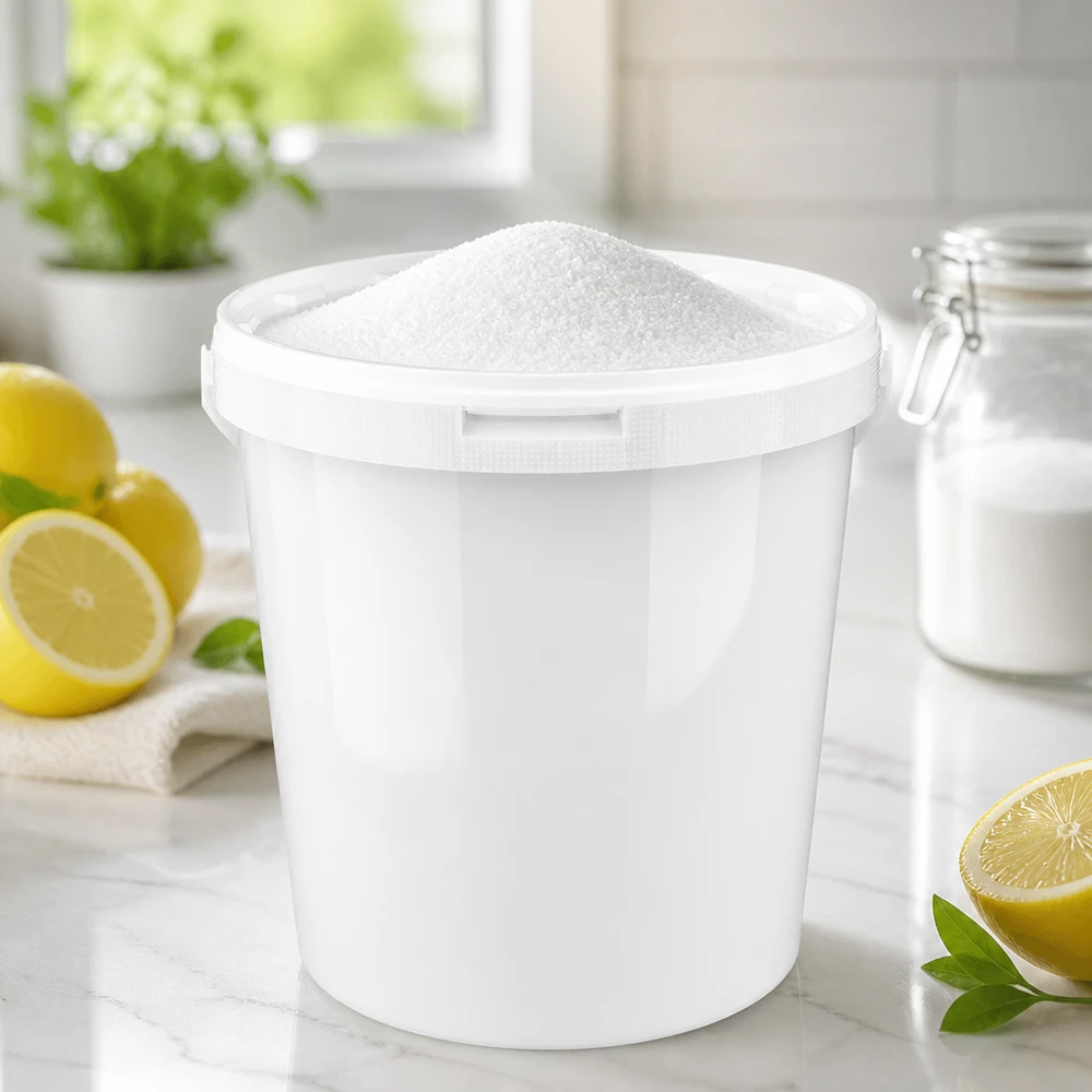 Großer Lebensmitteleimer 10,7 Liter weiß mit Deckel aus robustem Polypropylen Kunststoff