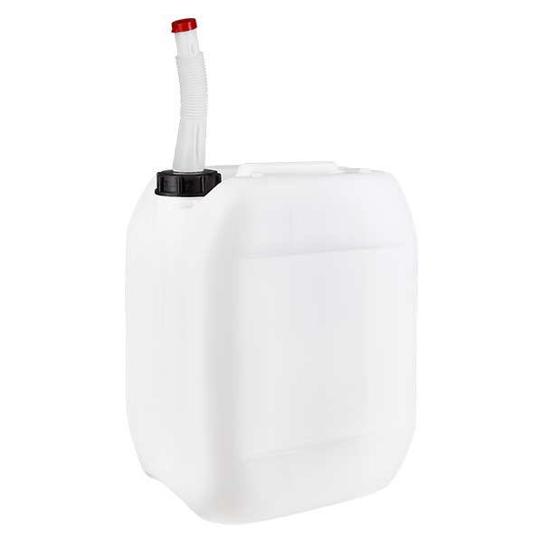 Tanica da 10 litri con tubo di uscita flessibile Tanica da 10 litri con tubo di uscita flessibile