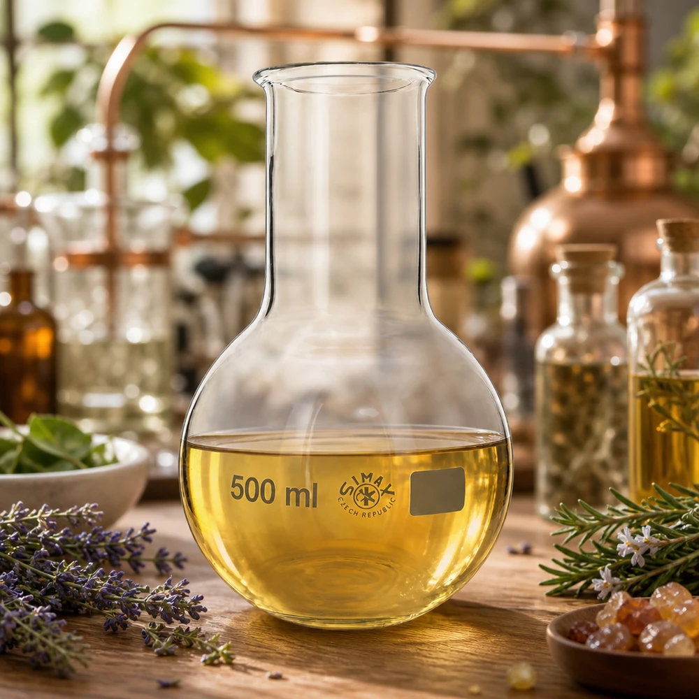 Stehkolben 500ml Weithals Weithals-Destillierkolben 500ml transparent für optimale Sichtkontrolle bei Kräuterextrakten