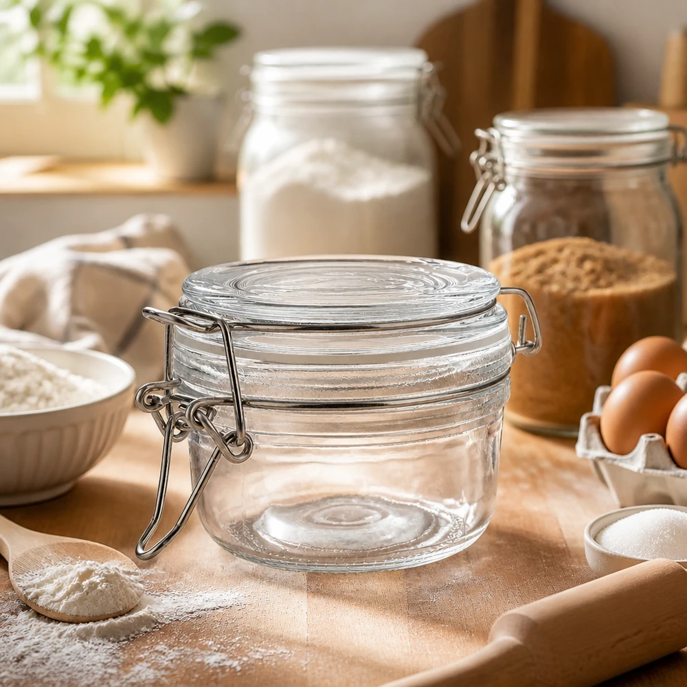 100ml Vorratsglas mit Silikonring und Bügelverschluss UNiTWIST Praktisches 100ml Vorratsglas mit Bügelverschluss erleichtert das Portionieren von Zutaten