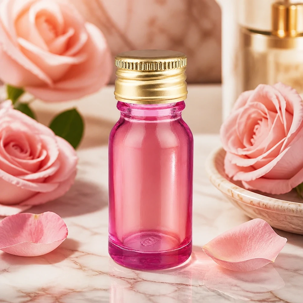 10ml Flasche 11mm Schraubverschluss Alu-Gold Standard PurpleLine. UT18/10 10ml Probenflasche in Lila mit Aluminium-Gold Deckel ideal für Reise und Portionierung