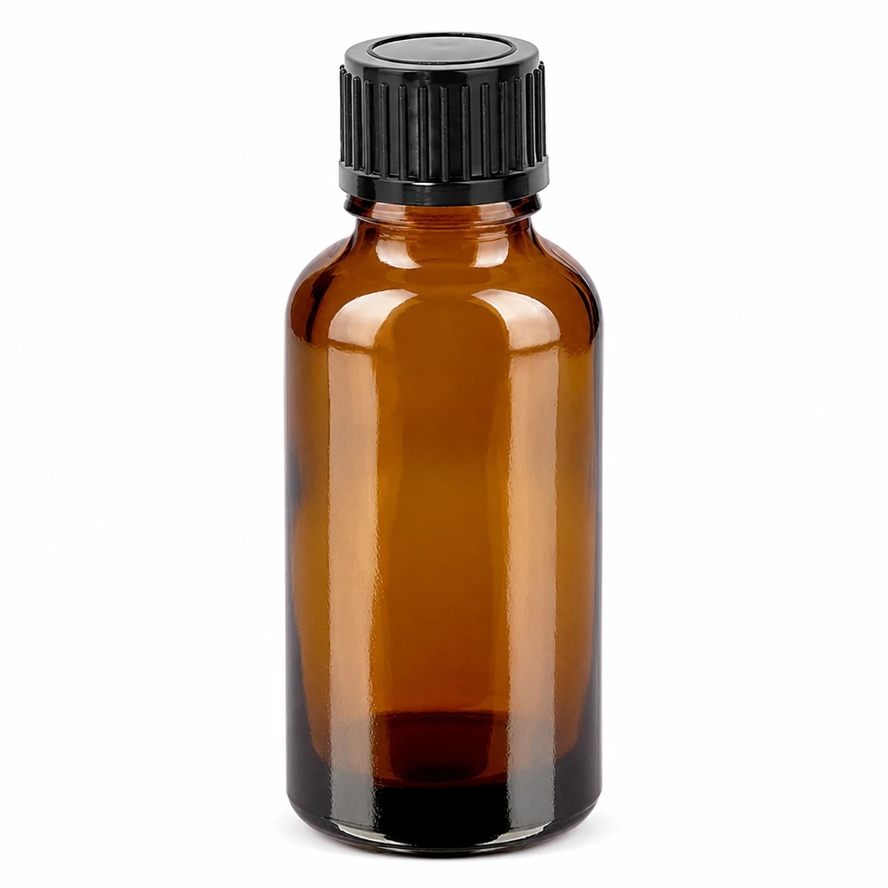30ml Flasche 11mm Schraubverschluss schwarz Standard BrownLine UT18/30 Professionelle 30ml Braunglasflasche ideal für DIY Kosmetik und Naturprodukte