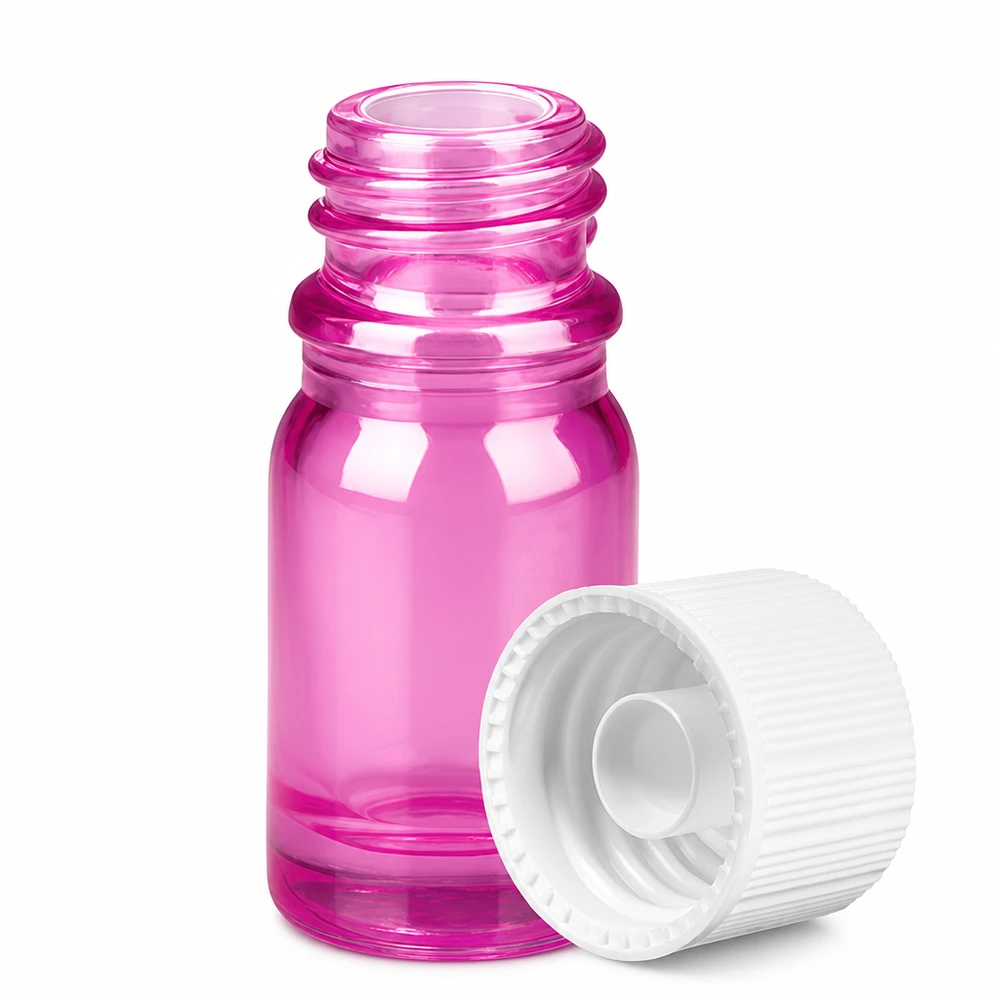5ml Flasche 11mm Schraubverschluss weiss Standard PurpleLine UT18/5 Lichtschutz-Glasflasche 5ml violett-transparent mit weißem Deckel für Homöopathie und Tinkturen