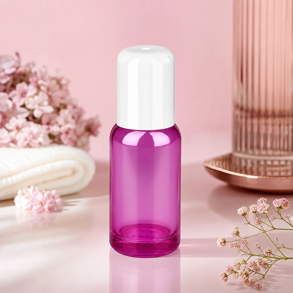 20ml Roll-On Flasche weiss Standard PurpleLine UT18/20 Handliche Roll-On Glasflasche 20ml mit präzisem Kugelapplikator für punktuelle Behandlungen