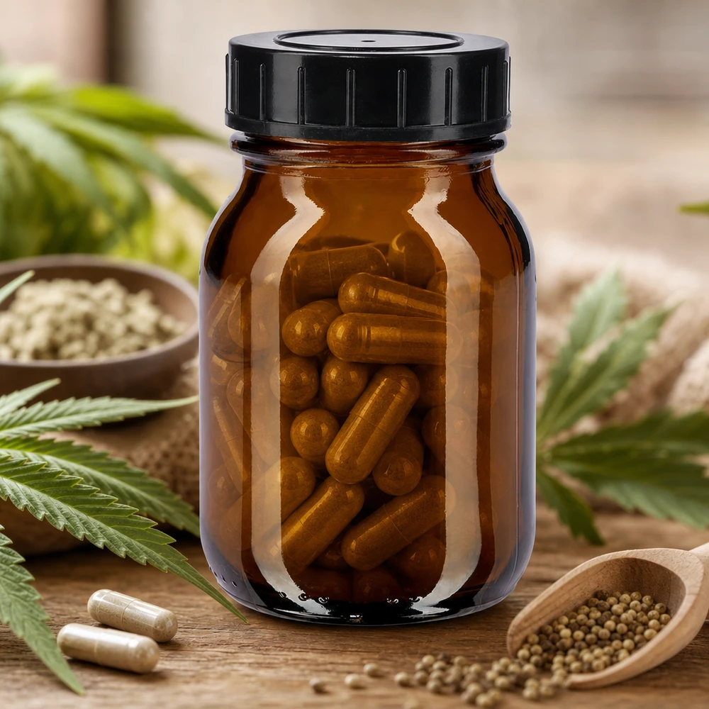 Bottiglia in vetro ambrato di alta qualità da 75 ml con tappo a vite, perfetta per la conservazione di integratori alimentari