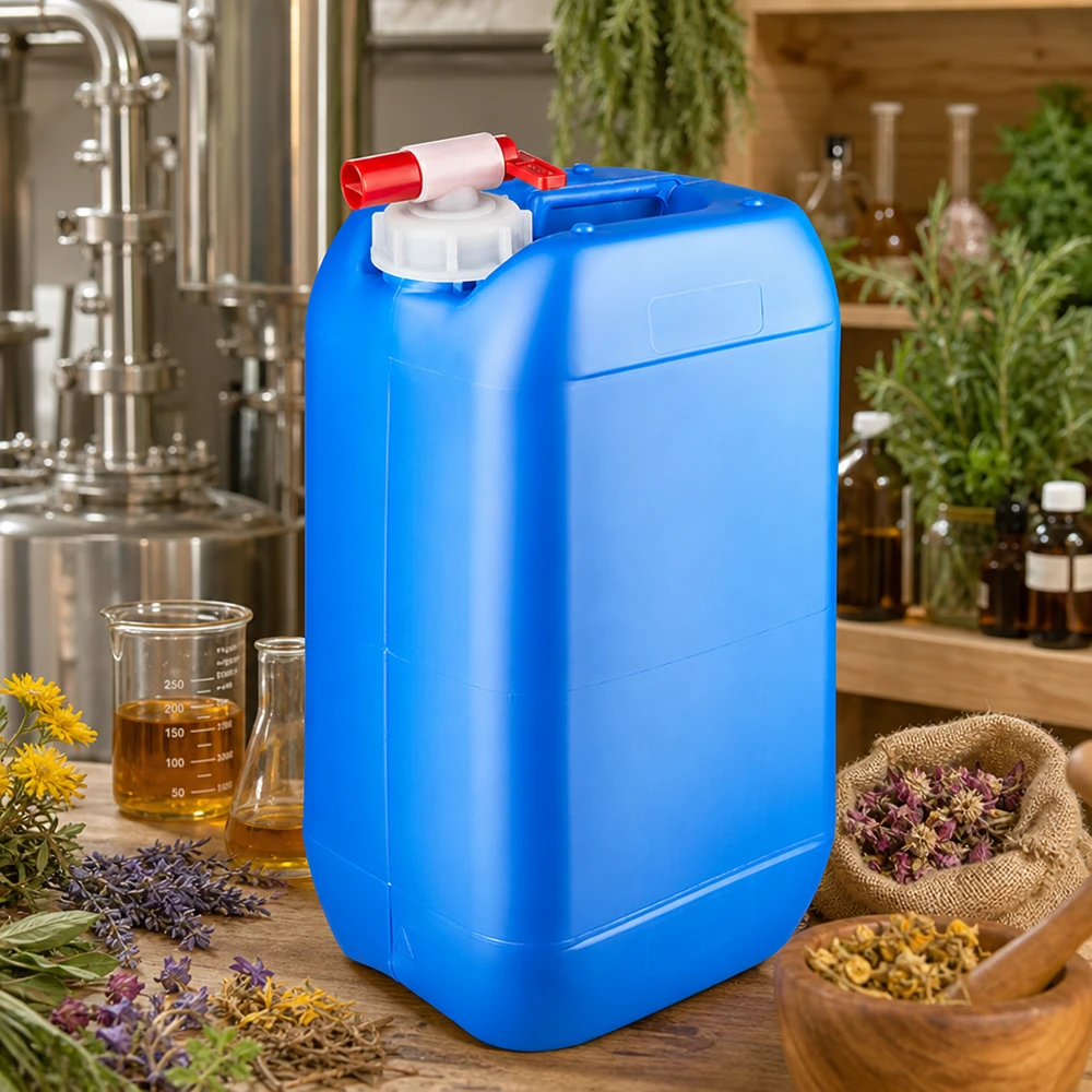 Kanister 15 Liter blau mit Auslaufhahn Stabiler Großbehälter 15 Liter blau mit Hahn zur sicheren Lagerung von Pflanzenauszügen