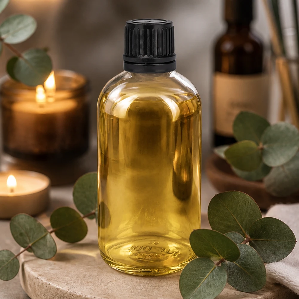 Flacone in vetro trasparente da 100 ml vuoto con tappo contagocce per oli essenziali e cosmetici naturali