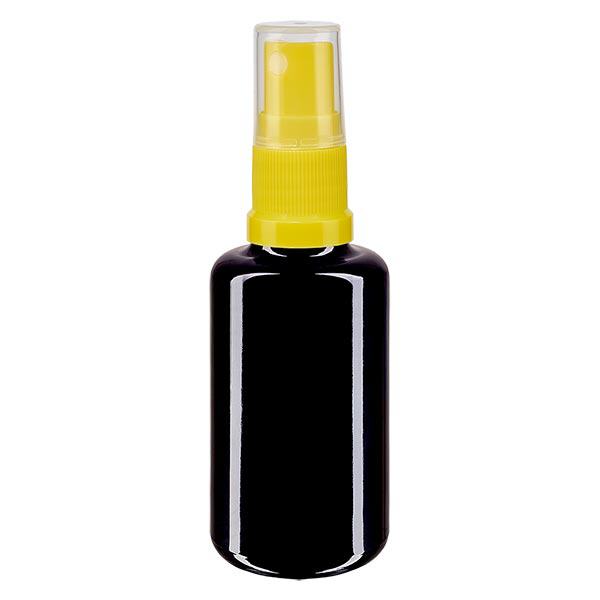 Bottiglia da farmacia viola 30ml con tappo a spruzzo giallo Bottiglia da farmacia viola 30ml con tappo a spruzzo giallo