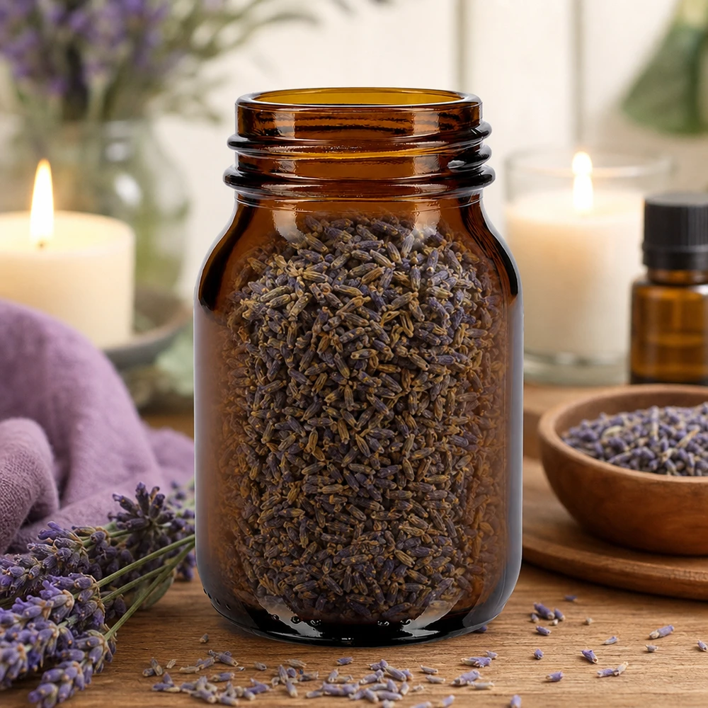 Bocal à col large en verre ambré 75 ml, goulot DIN 40, sans couvercle Bouteille compacte à large ouverture de 75 ml en verre brun idéale pour les herbes et les épices