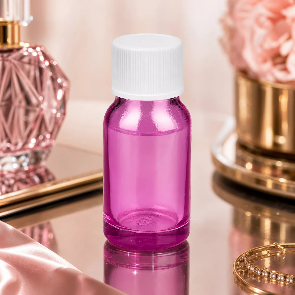Flacone da collezione da 10 ml in viola trendy con tappo bianco sicuro per gli amanti del profumo