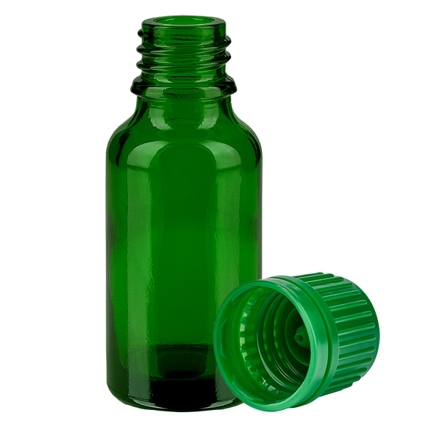 20ml Flasche 11mm Schraubverschluss grün Originalitätsverschluss GreenLine UT18/20