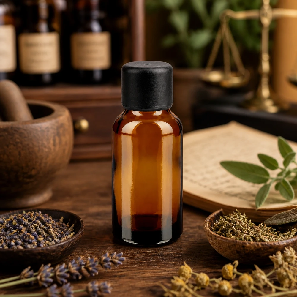 Flacon 20ml 6mm SV noir STD BrownLine UT18/20 Flacon en verre brun de 20 ml de haute qualité avec bouchon à visser noir pour une protection optimale des arômes