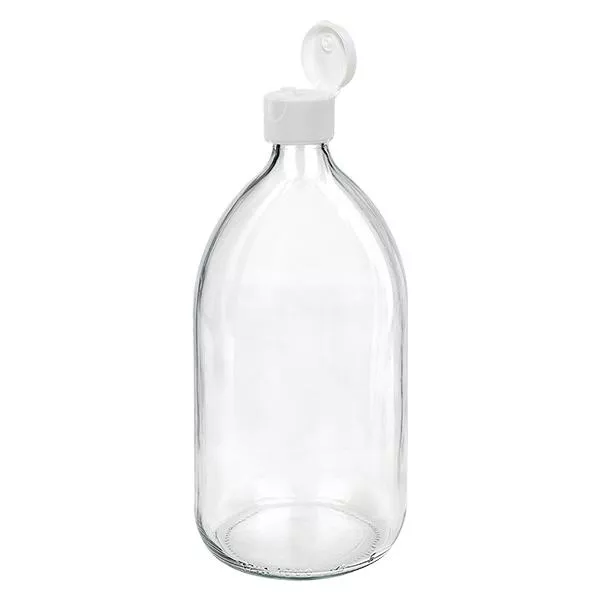 1000ml Medizinflasche klar, mit Klappverschluss ApoGlas 1000ml Medizinflasche klar, mit Klappverschluss ApoGlas