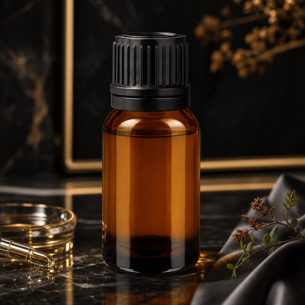 Flacone da farmacia da 10 ml in robusto vetro ambrato con tappo a vite a prova di bambino per uso di laboratorio
