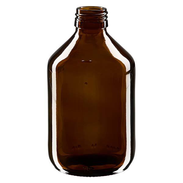 Bottiglia per medicinali da 300 ml marrone, senza tappo PP28 ApoGlas Bottiglia per medicinali da 300 ml marrone, senza tappo PP28 ApoGlas