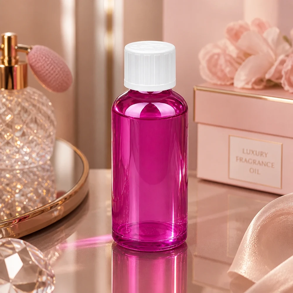Robusto flacone multiuso da 50 ml in viola intenso per il laboratorio e l'industria cosmetica