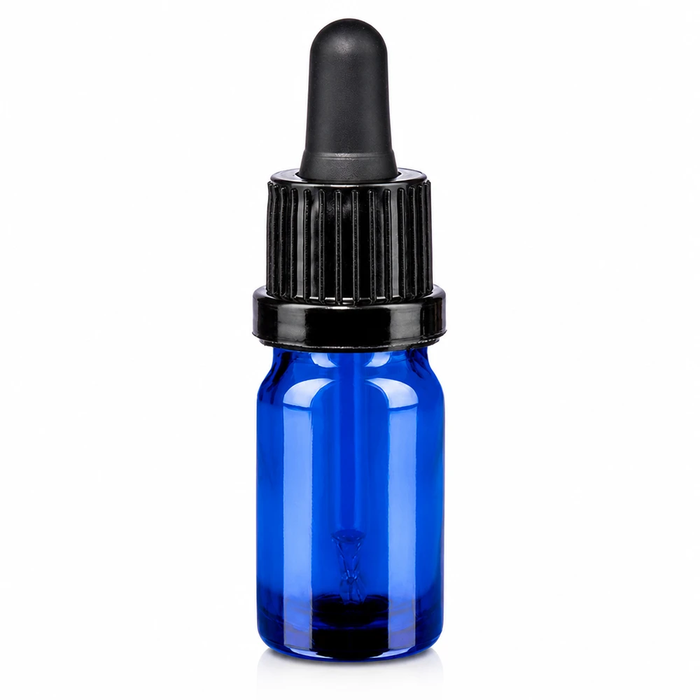 Flacon à pipette 5ml noir OV BlueLine UT18/5 Flacon compte-gouttes compact 5ml bleu avec pipette noire OV BlueLine UT18/5