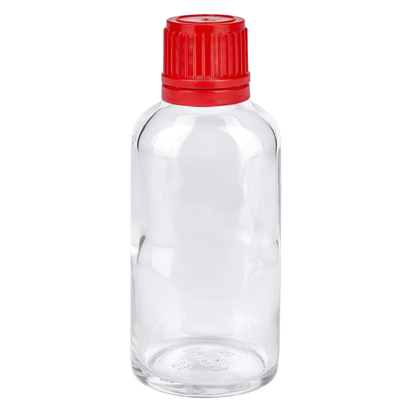 50ml Flasche 11mm Schraubverschluss rot Originalitätsverschluss ClearLine UT18/50