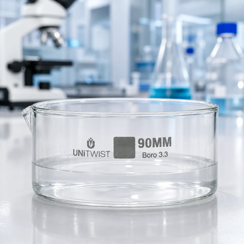 Borosilikatglas Schale ø90mm UNiTWIST geringes Gewicht robuste Wandung für Eindampfen und Kristallisation