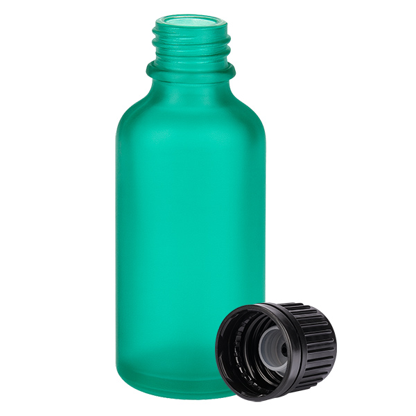 50ml Globuliflasche 3mm Giessring schwarz Originalitätsverschluss GreenL. UT18/50
