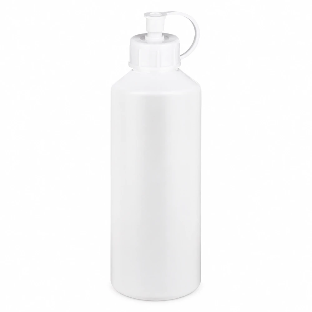 Zylindrische Kunststoffflasche 100ml weiß mit praktischem Klappverschluss