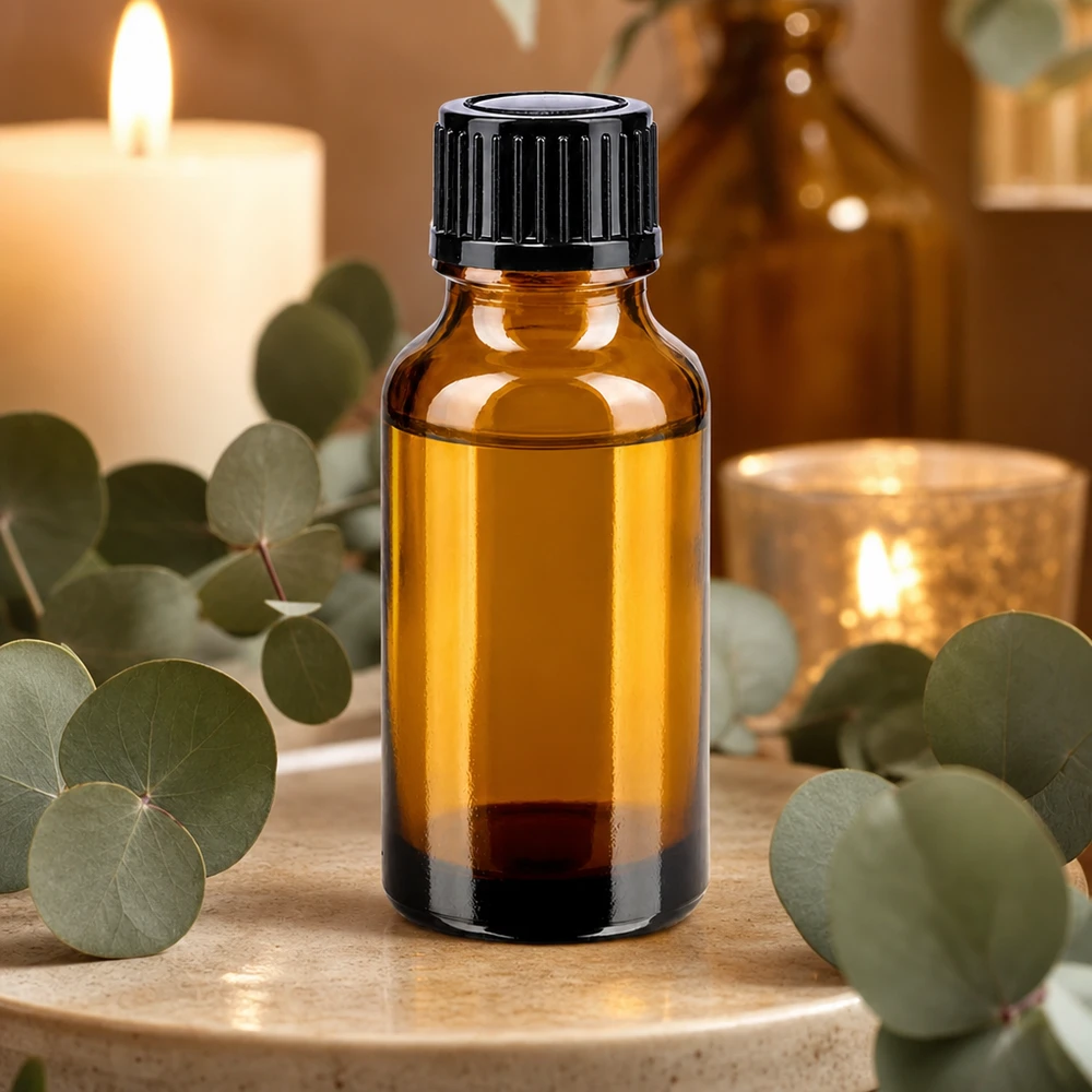 Apothekenflasche braun 20ml Schraubverschluss schwarz Standard Kompakte braune Apothekerflasche 20ml Standardverschluss schwarz für Naturkosmetik