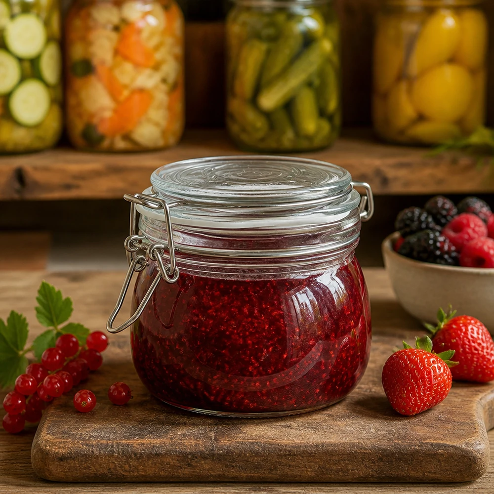 Barattolo per conserve da 500 ml con tappo girevole ideale per marmellate e confetture fatte in casa