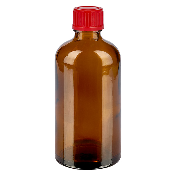100ml Flasche 11mm Schraubverschluss rot Standard BrownLine UT18/100