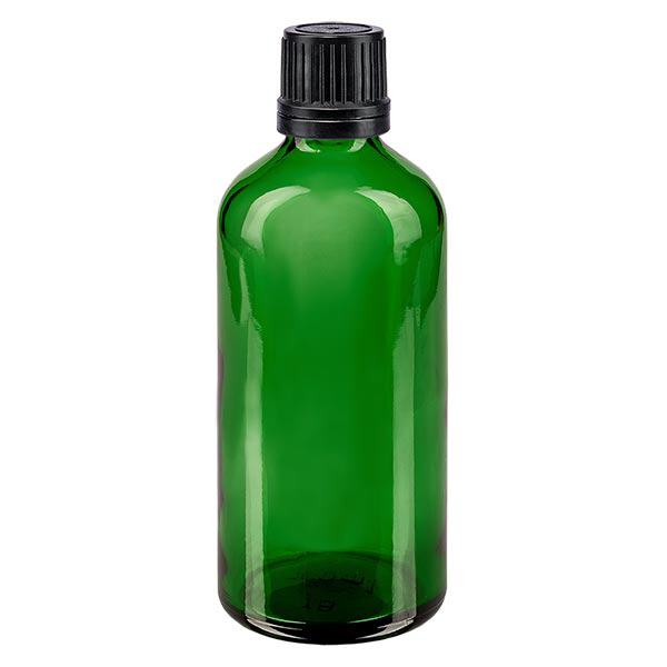 Flacone contagocce verde 100ml OV nero/1mm ApoGlas Flacone contagocce verde 100ml OV nero/1mm ApoGlas