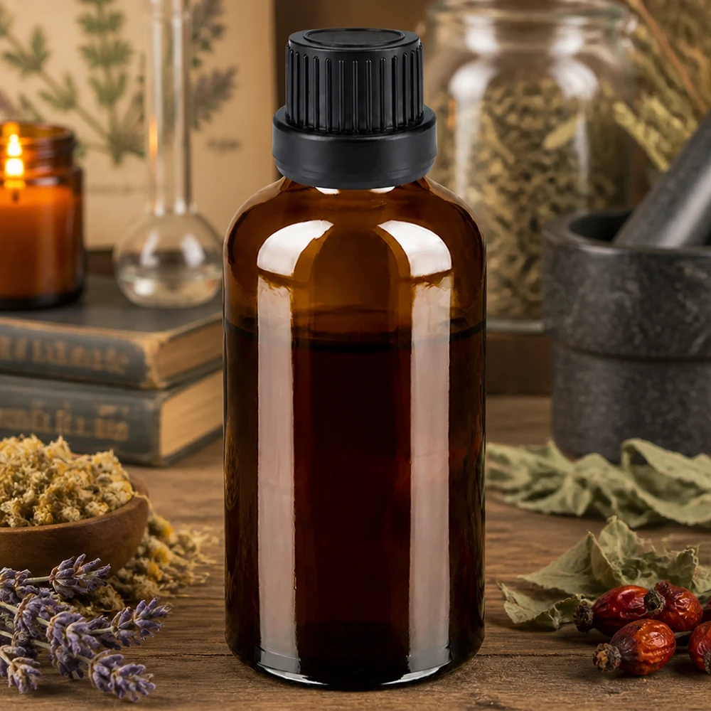 50ml Tropfflasche 2mm schwarz Originalitätsverschluss BrownLine UT18/50 50ml Braunglasflasche mit 2mm Tropföffnung ideal für Aromatherapie und Naturkosmetik