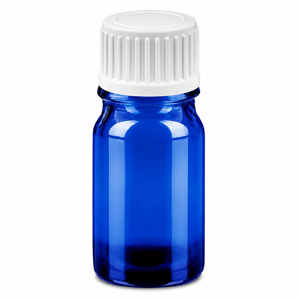 Flacon compte-goutte 5ml 0.9mm blanc STD BlueLine UT18/5 Flacon compte-gouttes compact de 5ml bleu transparent avec embout de dosage précis de 0.9mm