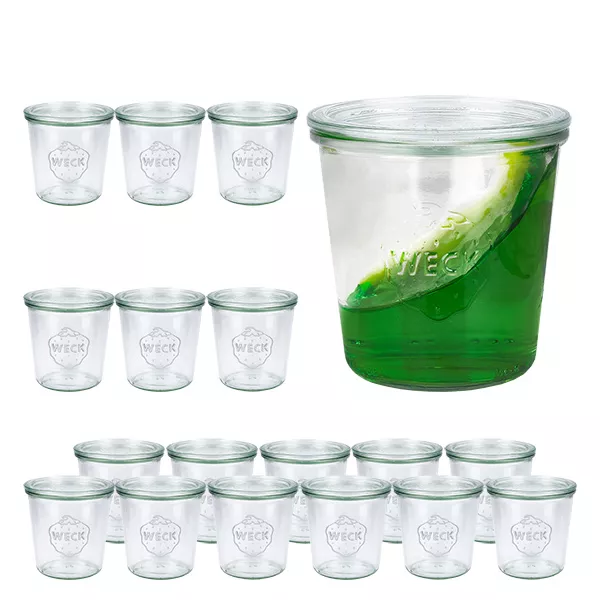 18er Set Weck Gläser 580ml Sturzgläser mit 18 Glasdeckeln 18er Set Weck Gläser 580ml Sturzgläser mit 18 Glasdeckeln
