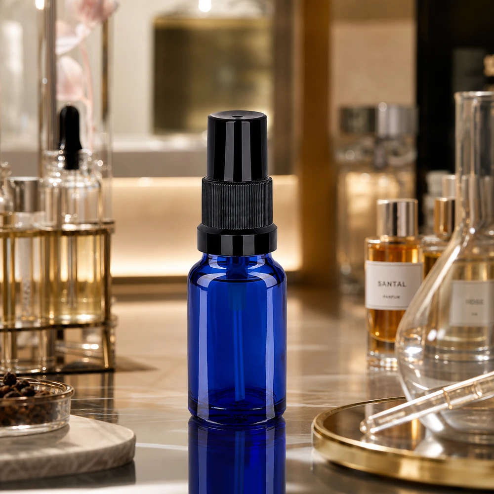 10ml Sprayflasche schwarz Standardverschluss BlueLine UT18/10 Handliche 10ml Sprayflasche STD BlueLine UT18/10 perfekt für DIY-Kosmetik und Parfümherstellung