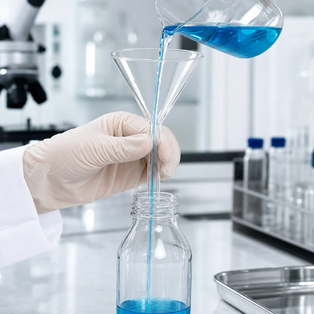 Imbuto da laboratorio in vetro soda-lime con angolo di 60 gradi e apertura di 60 mm per una decantazione precisa