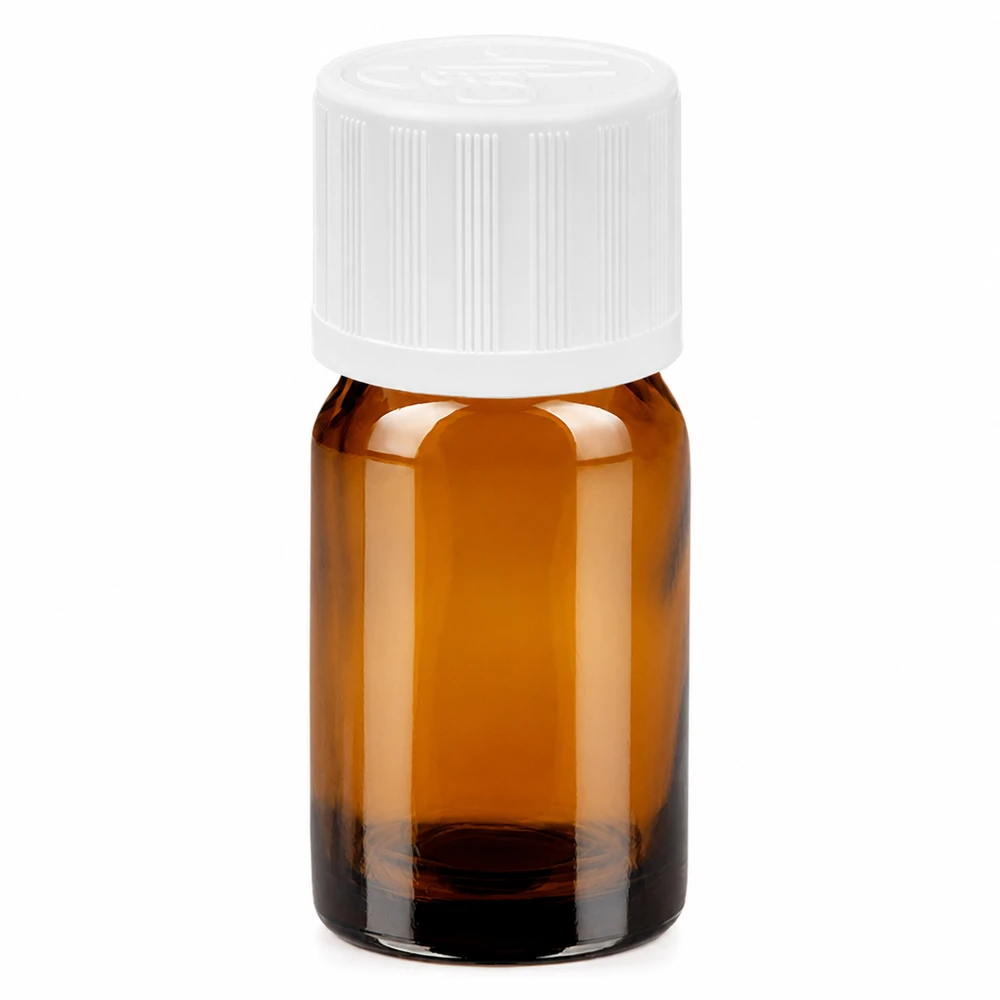 5ml Flasche 11mm Schraubverschluss weiß Standard Kindersicherung BrownLine UT18/5 Hochwertige 5ml Braunglasflasche mit 11mm Öffnung für pharmazeutische Anwendungen