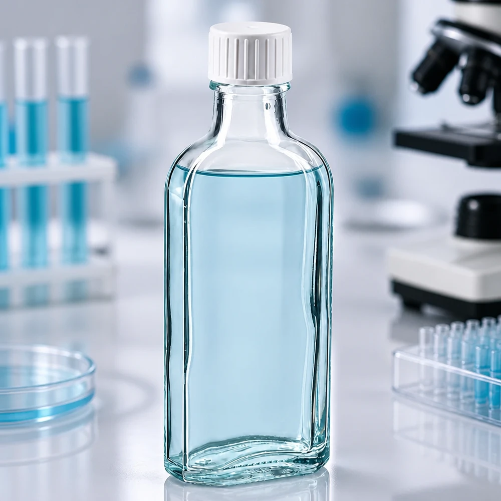 100 ml Meplat klar Schraubverschluss mit Giessring Kleine Meplat Glasflasche 100ml mit Schraubverschluss für chemische und pharmazeutische Anwendungen