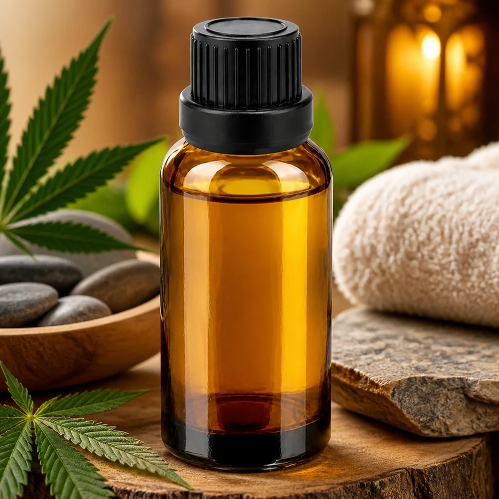 Bottiglia in vetro marrone da 30 ml con coperchio nero a prova di perdite per prodotti cosmetici