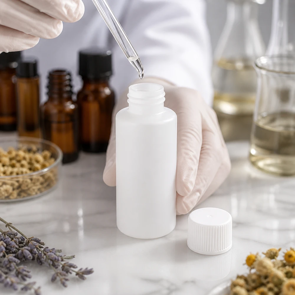 Flacon de pharmacie blanc de 30 ml en HDPE de qualité alimentaire, destiné aux huiles, teintures et extraits