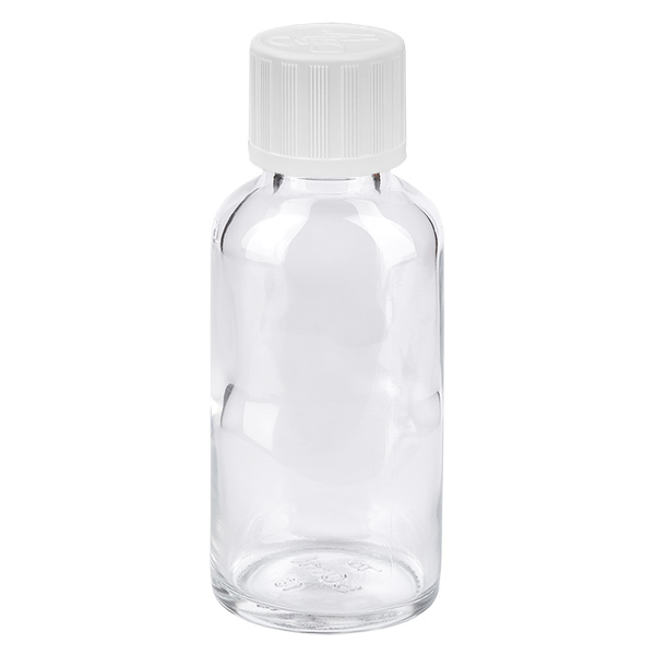 20ml Flasche 11mm Schraubverschluss weiß Standard Kindersicherung ClearLine UT18/20