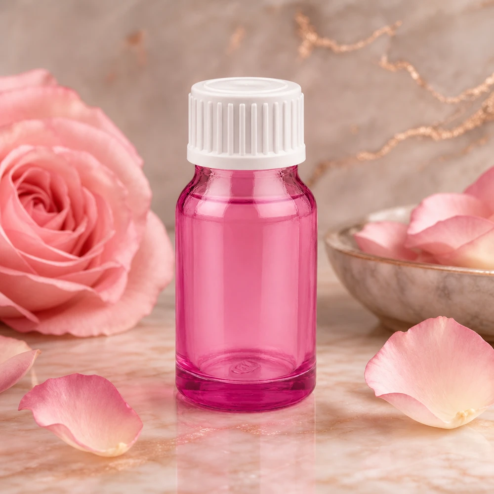 10ml Tropfflasche 0.9mm weiss Standard PurpleLine. UT18/10 Robuste lila Glasflasche mit ergonomischem Tropfverschluss perfekt für mobile Aromatherapie