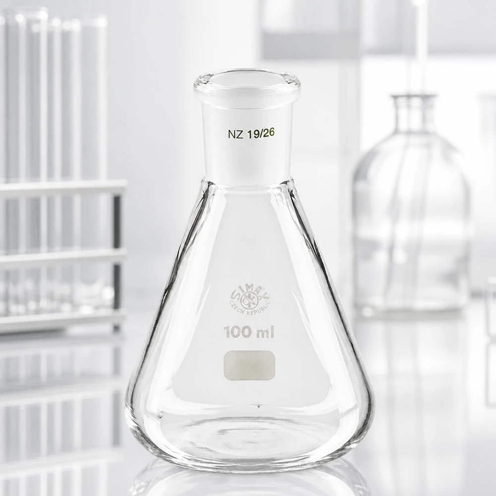 Beuta da 100 ml con giunto standard smerigliato (19/26) Beuta da 100 ml con giunto standard smerigliato (19/26)