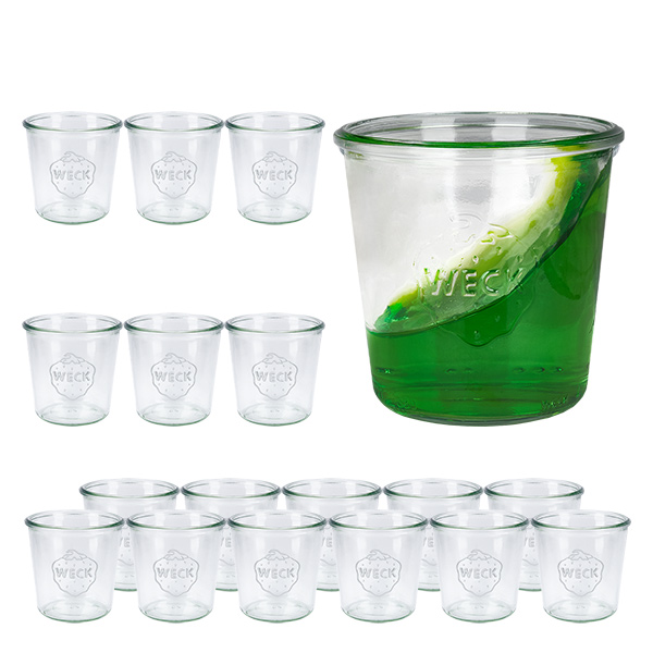 Set di 18 bicchieri Weck da 580ml Set di 18 bicchieri Weck da 580ml