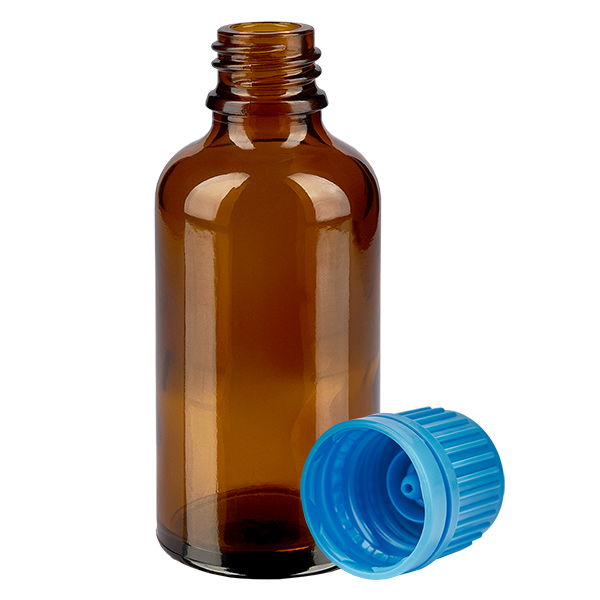 50ml Flasche 11mm Schraubverschluss blau Originalitätsverschluss BrownLine UT18/50