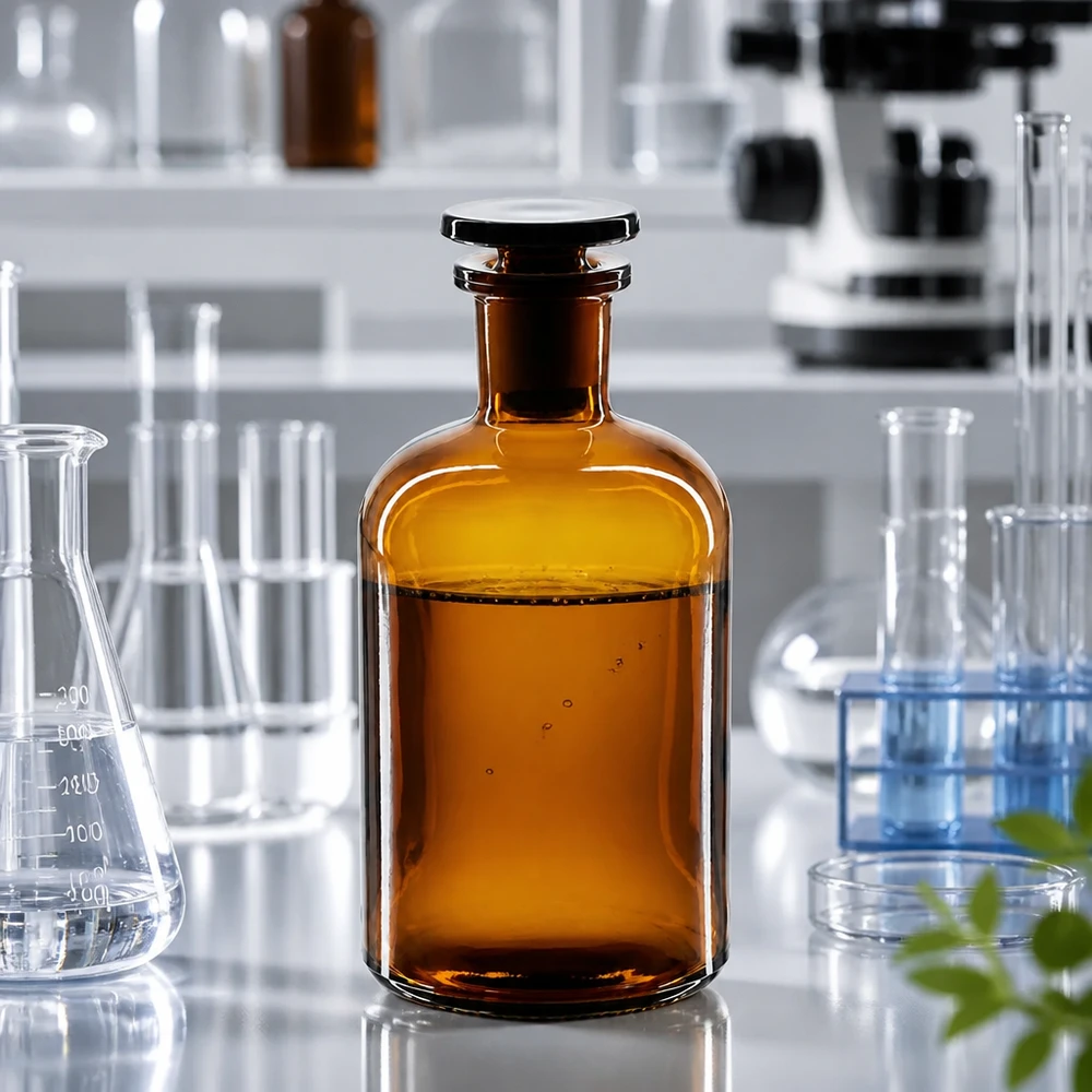 Fiaschetta da farmacia classica da 250 ml in vetro ambrato a collo stretto con tappo in vetro per prodotti chimici da laboratorio