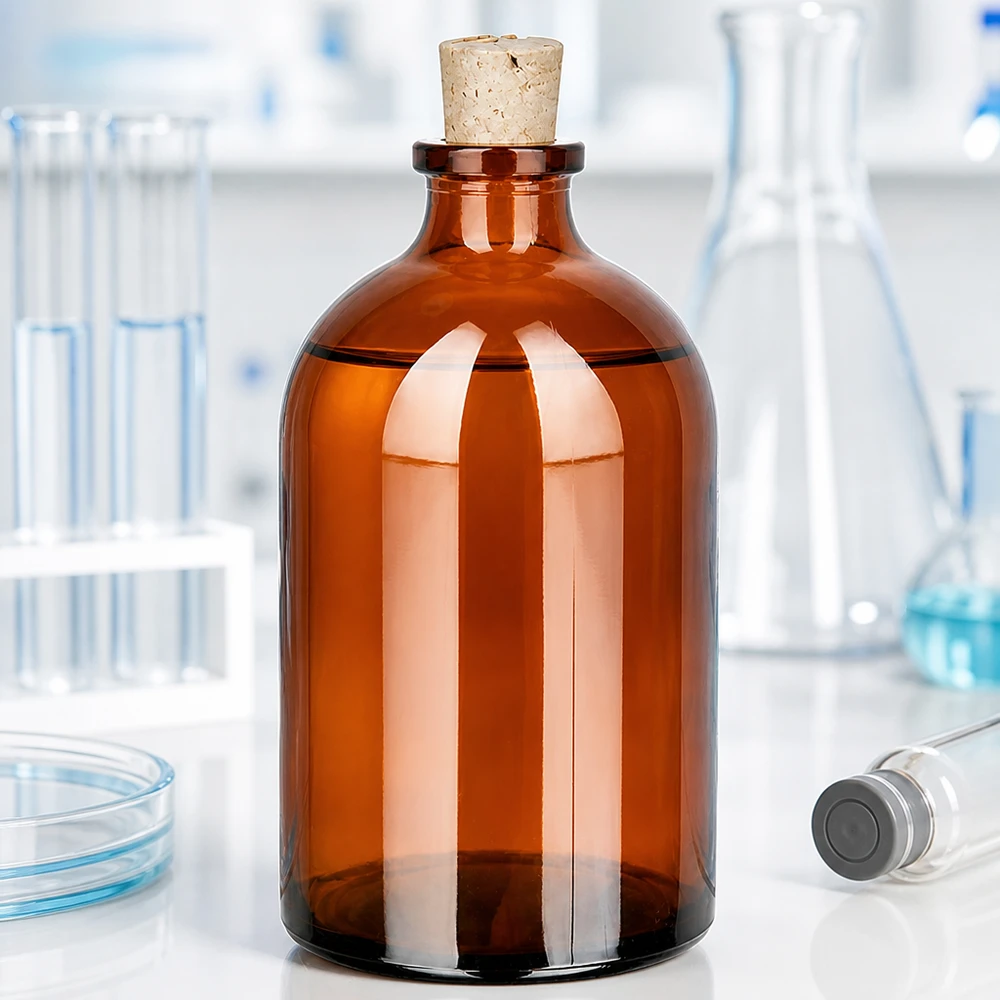 Flasche Braunglas 100ml mit Korken 11/14mm Lagerflasche Braunglas schmal 100ml mit Naturkorken zum Verschließen